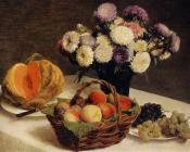 Flowers and Fruit, a Melon - 亨利·方丹·拉图尔